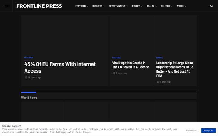 Screenshot of frontlinepress.org