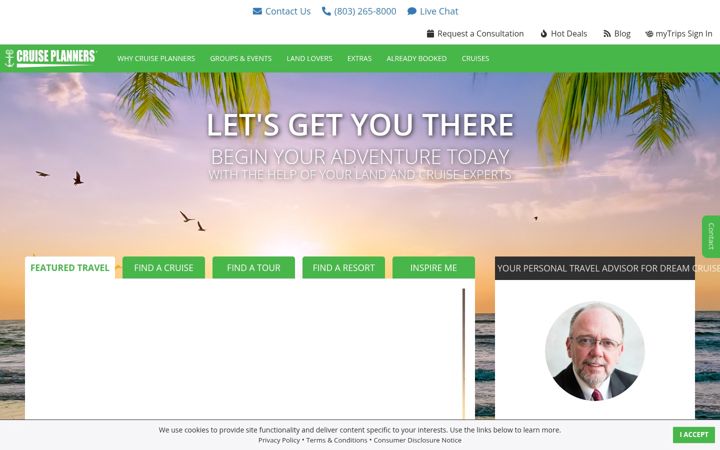 Screenshot of frontlinertravel.com