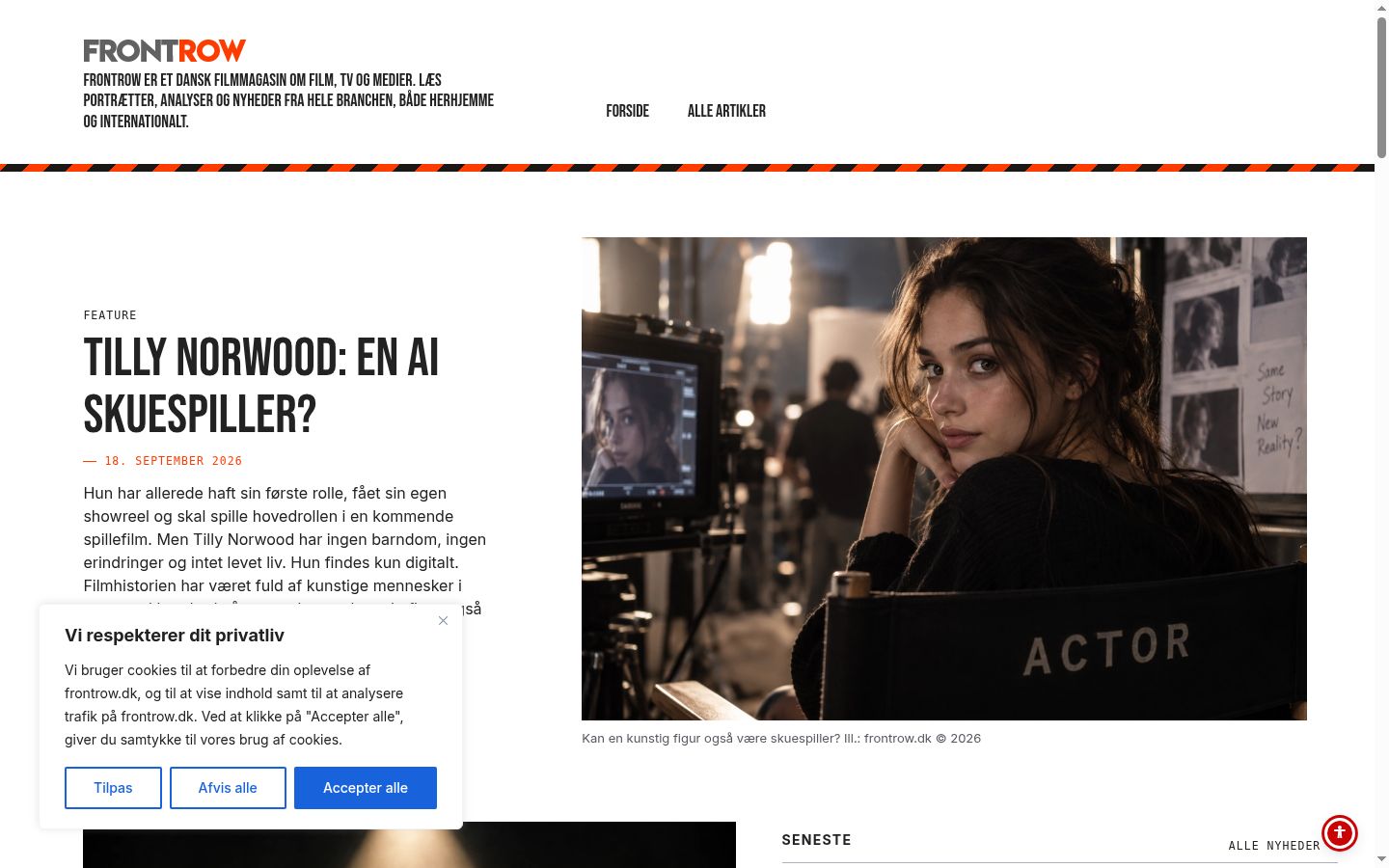 Screenshot del banner di consenso mostrato prima di qualsiasi interazione