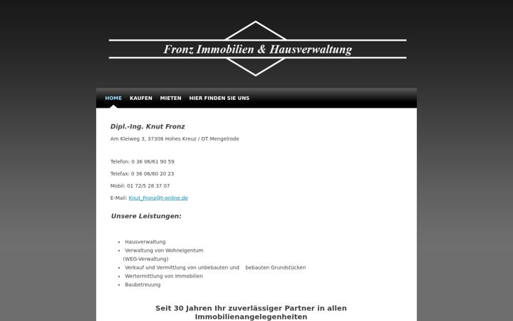 Screenshot of fronz-immobilien.de