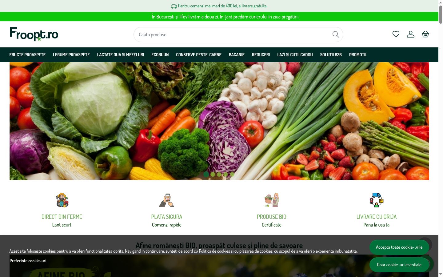 Screenshot del banner di consenso mostrato prima di qualsiasi interazione
