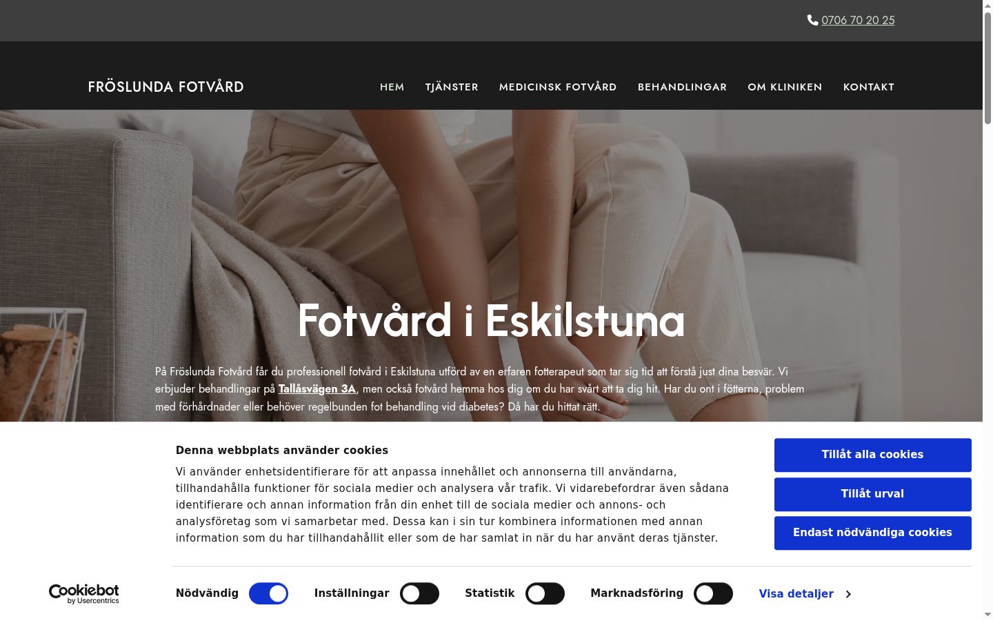 Ekrānuzņēmums ar piekrišanas baneri, kas tika rādīts pirms jebkādas mijiedarbības