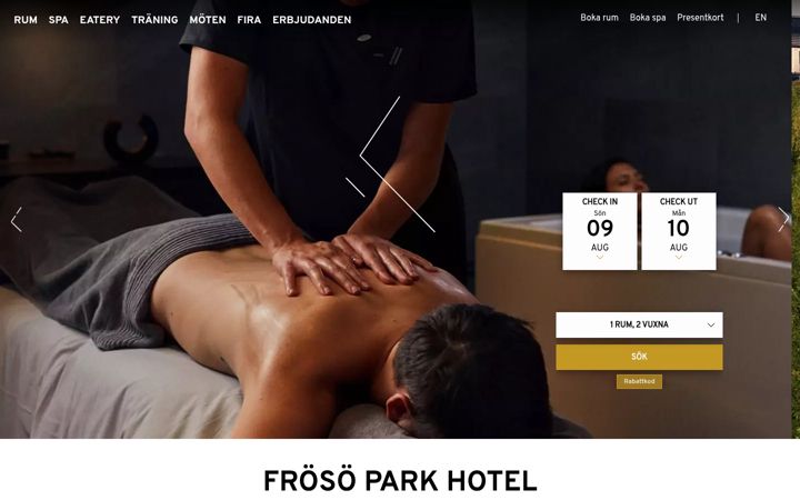 Screenshot of frosoparkhotell.com