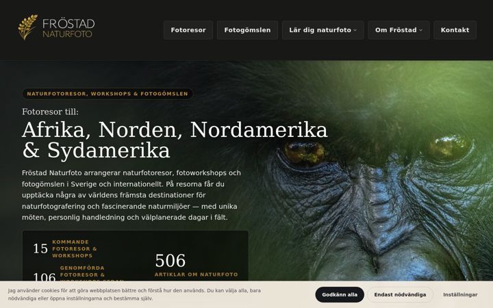 Screenshot of frostadnaturfoto.se