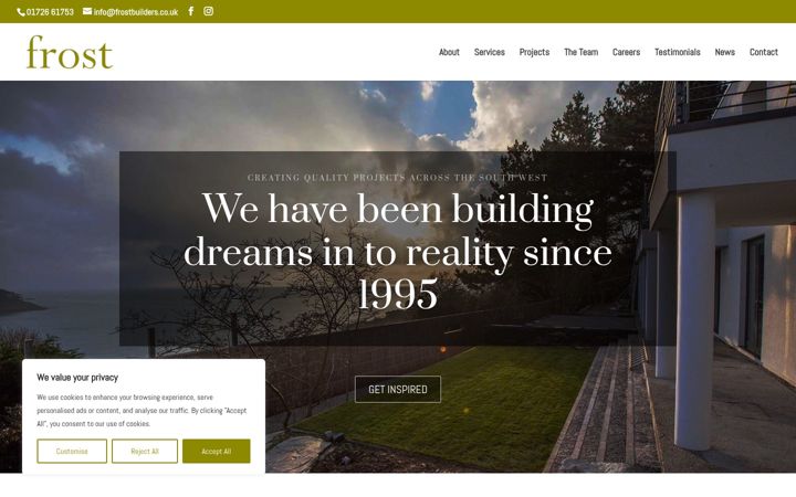 Screenshot of frostbuilders.co.uk