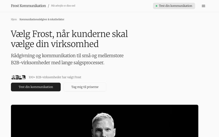 Screenshot of frostkommunikation.dk