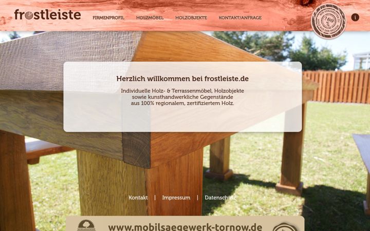 Screenshot von frostleiste.de