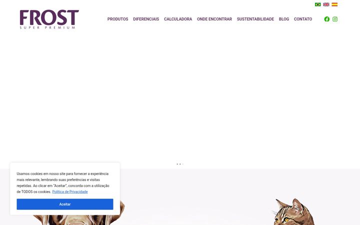 Snimka zaslona za frostsuperpremium.com.br