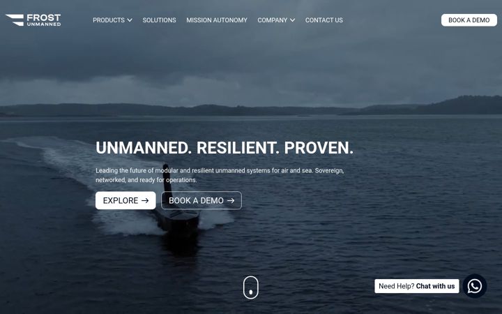 Screenshot of frostunmanned.com