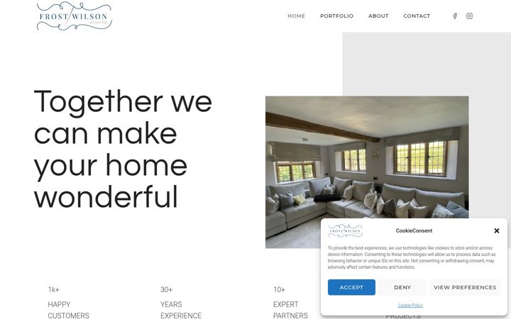 Screenshot of frostwilsondesign.co.uk