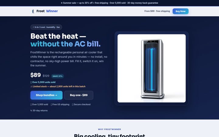 Screenshot of frostwinner.com