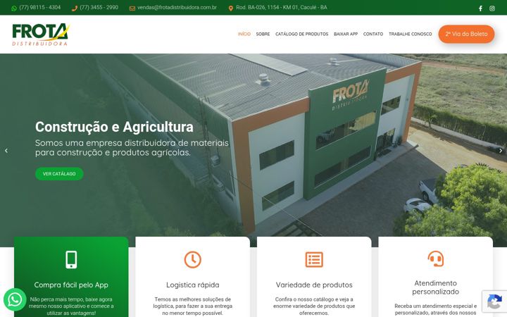 Snimka zaslona za frotadistribuidora.com.br