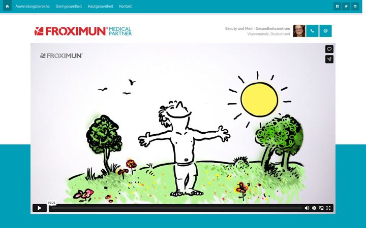 Screenshot von froximun-beautyundmed.de