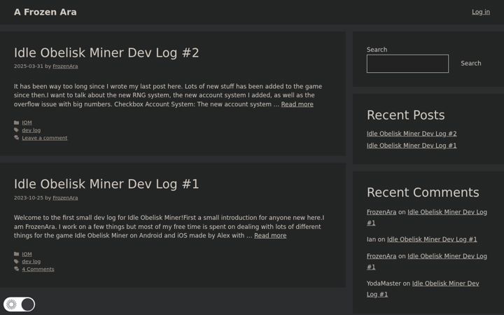 Screenshot of frozenara.com