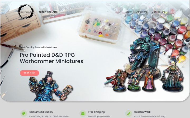 Screenshot of frozenfirearts.com