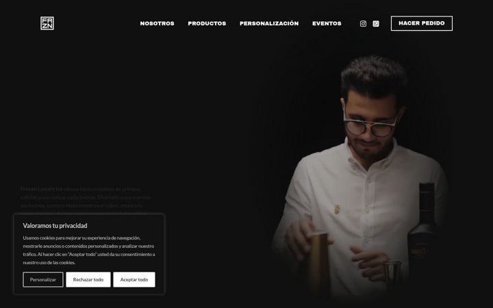 Screenshot of frozenluxuryice.com