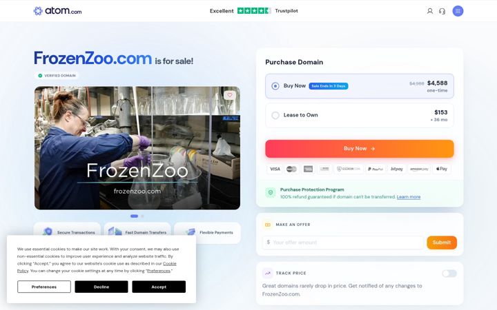 Screenshot of frozenzoo.com