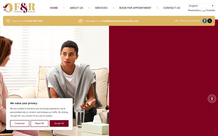 Screenshot of frpsychiatricservicesllc.com