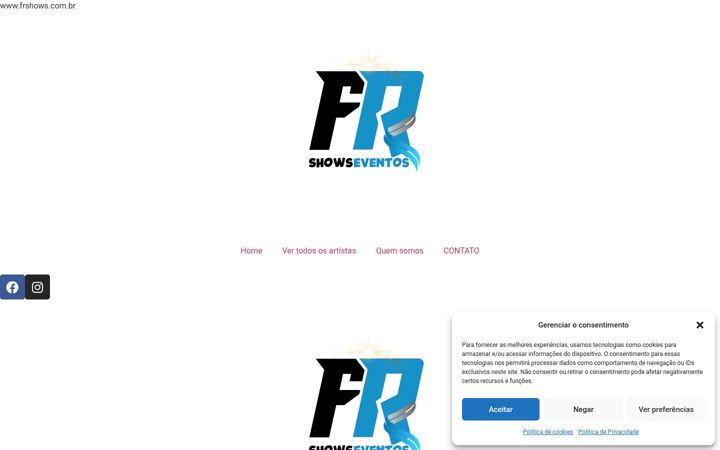 Captura de ecrã de frshows.com.br