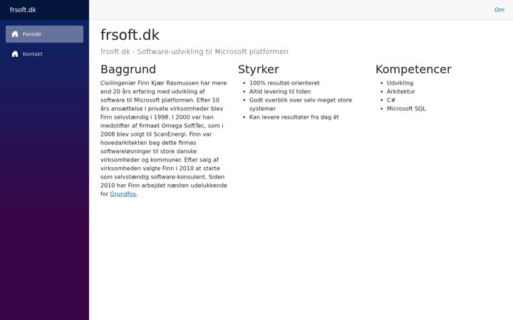 Screenshot of frsoft.dk