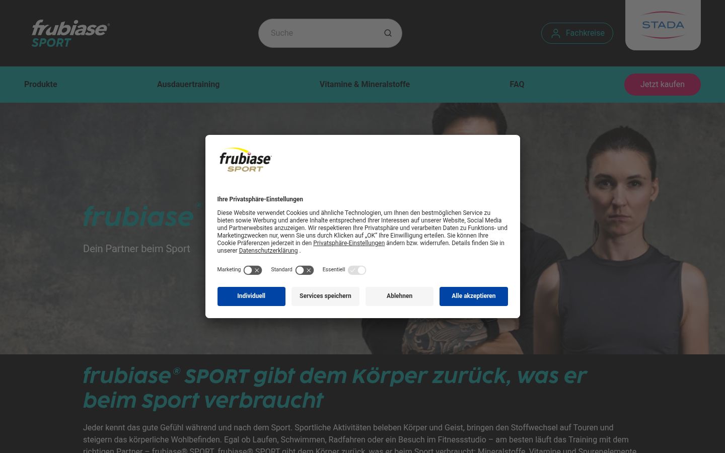 Screenshot del banner di consenso mostrato prima di qualsiasi interazione