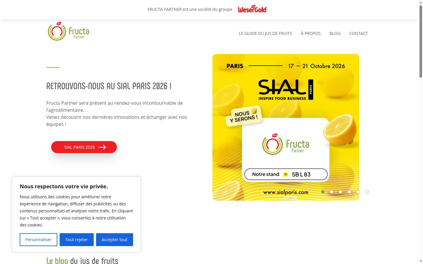 Screenshot del banner di consenso mostrato prima di qualsiasi interazione