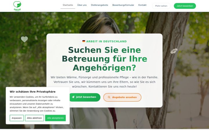 Screenshot of fructuspflege.de