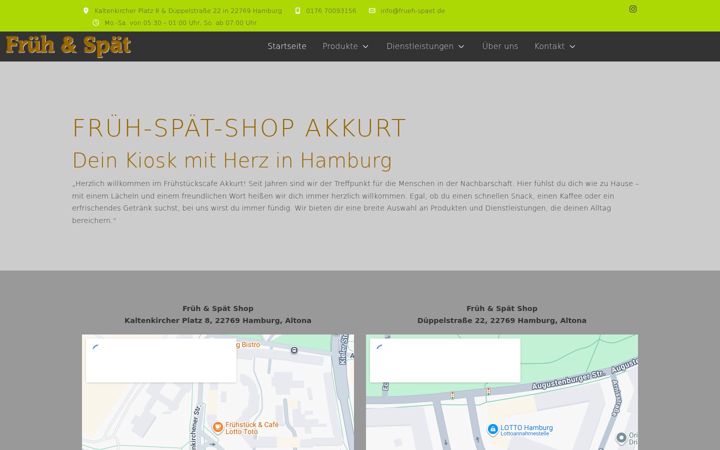 Screenshot of frueh-spaet.com