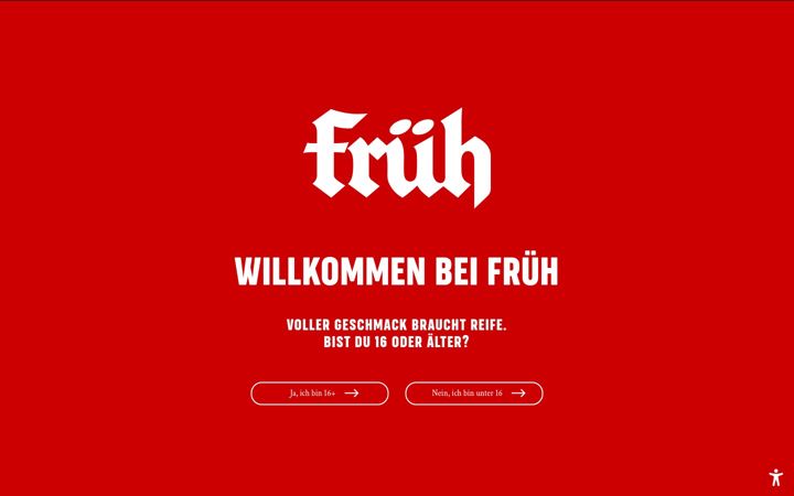 Screenshot of frueh.de