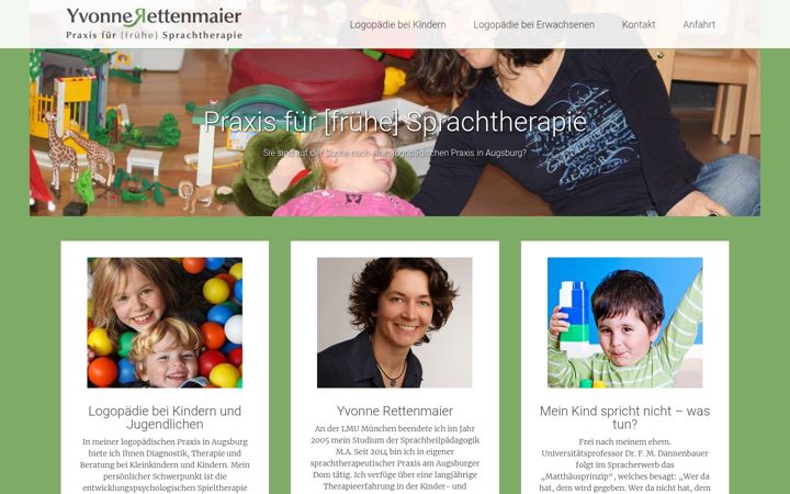 Snímek obrazovky fruehesprachtherapie.de