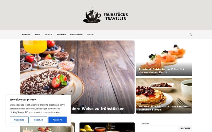 Skärmbild av fruehstueckstraveller.de