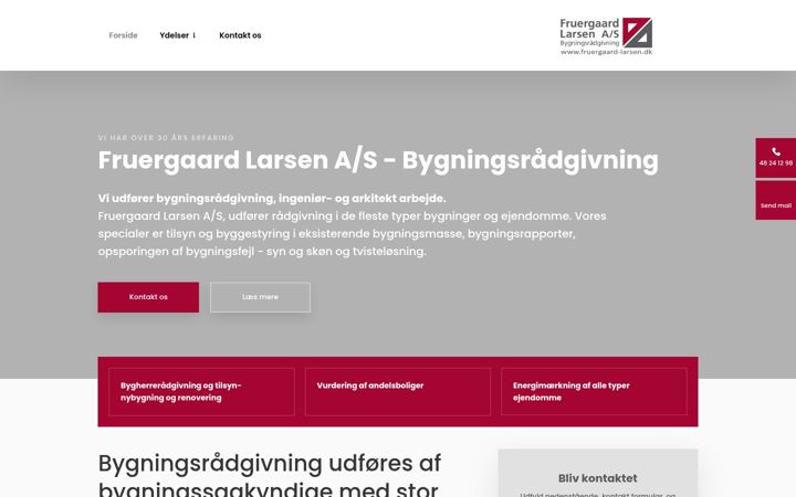 Screenshot of fruergaard-larsen.dk