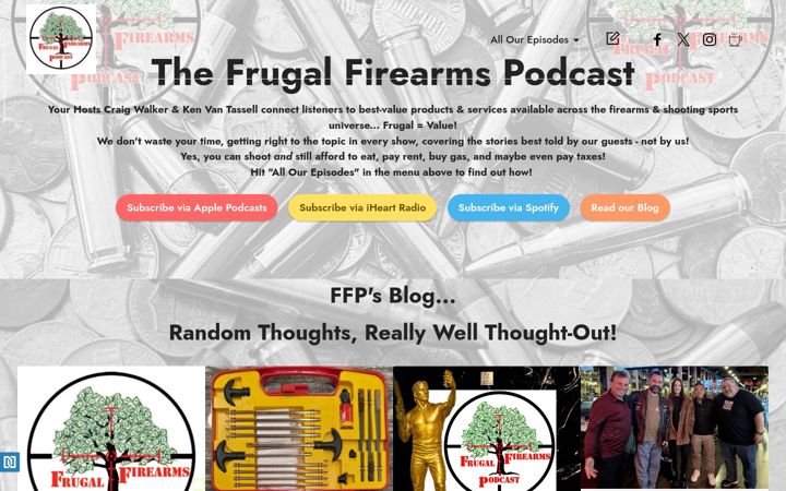 Screenshot of frugalfirearmspodcast.com