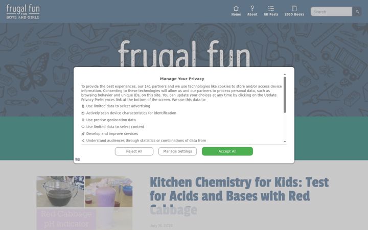 Screenshot of frugalfun4boys.com