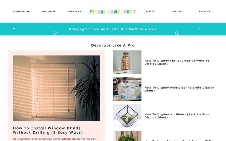 Screenshot of frugalhomeaddict.com