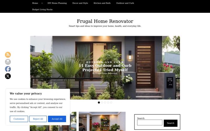 Screenshot of frugalhomerenovator.blog