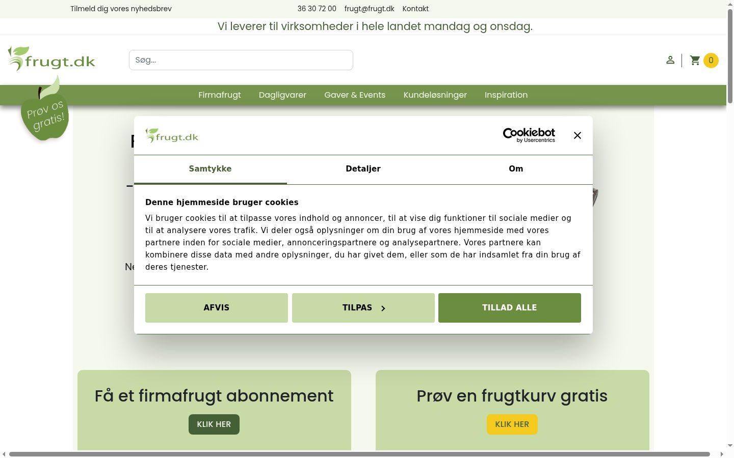 Screenshot tal-banner tal-kunsens muri qabel kwalunkwe interazzjoni