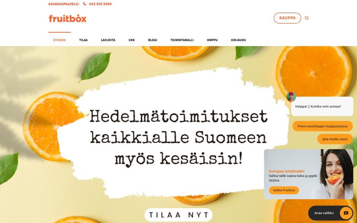 Captură de ecran a fruitbox.fi