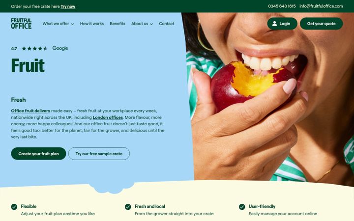 Captură de ecran a fruitfuloffice.co.uk