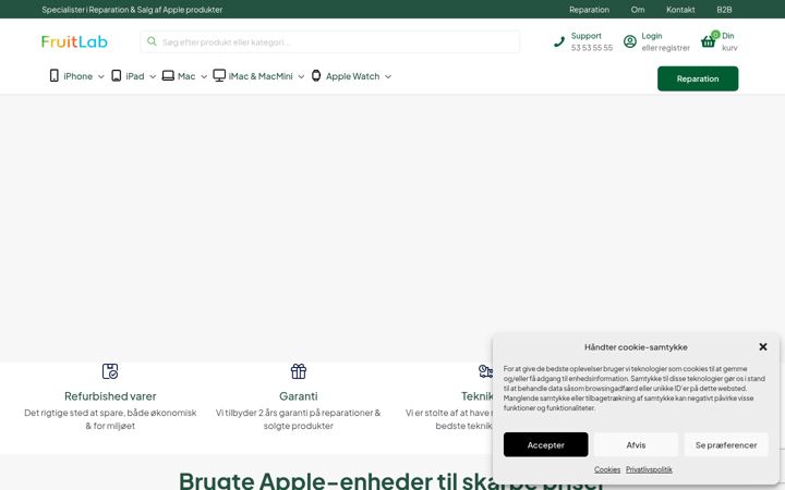 Screenshot of fruitlab.dk