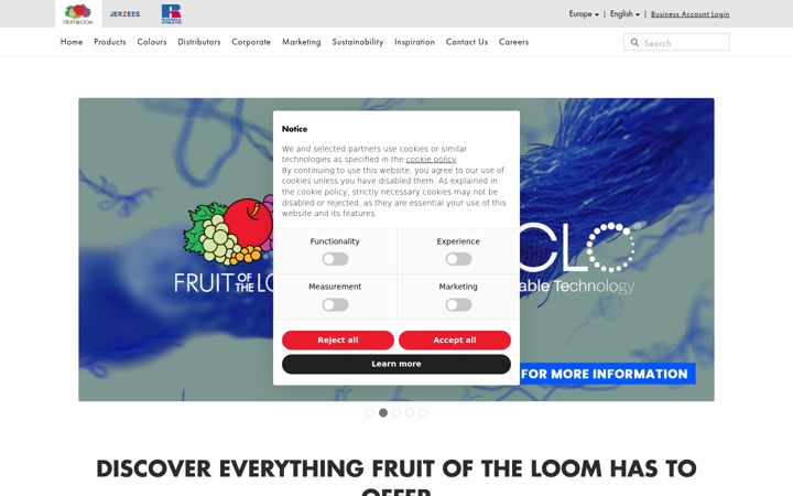Screenshot of fruitoftheloom.eu
