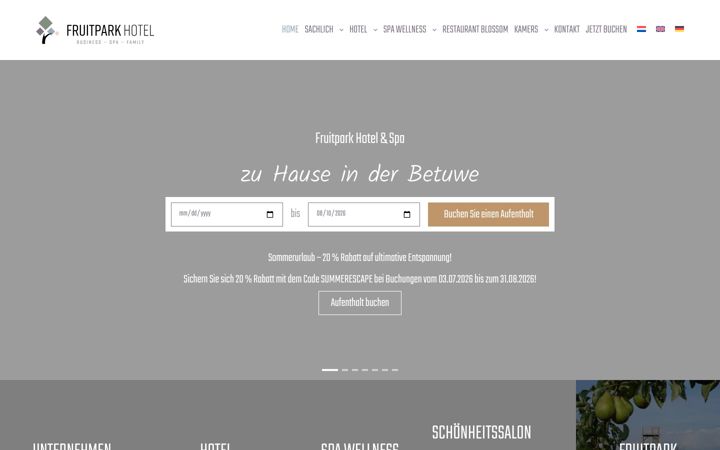 Screenshot of fruitparkhotel.de