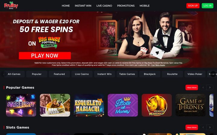 Screenshot of fruitywins.co.uk