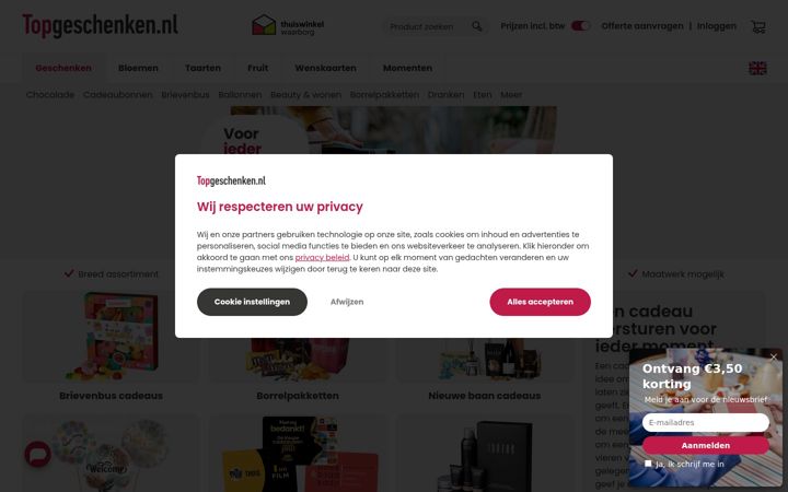 Screenshot of fruitzaamgifts.nl