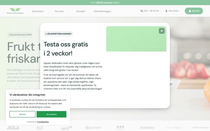 Screenshot of fruktkuriren.se