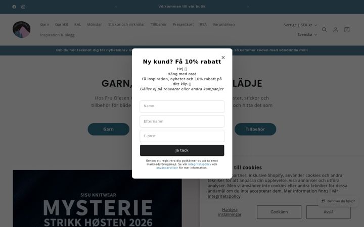 Screenshot of fruolesen-garn.se