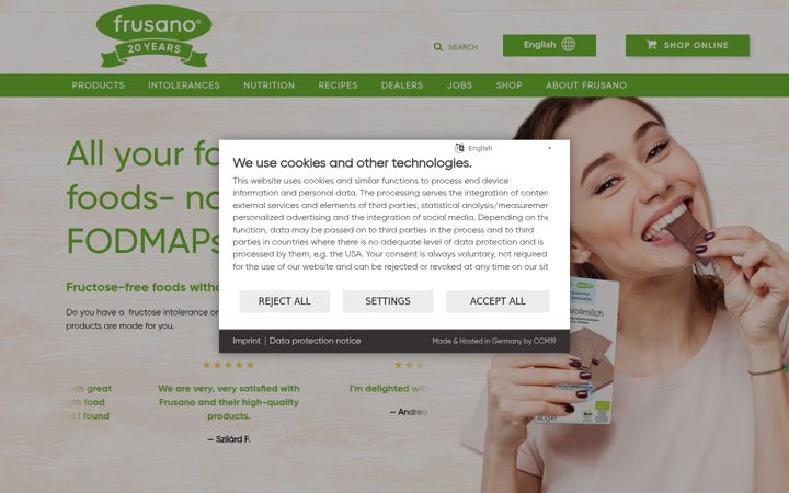 Screenshot of frusano.com