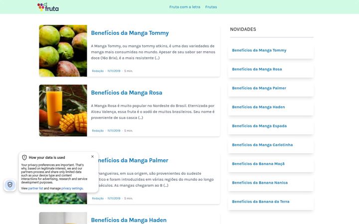 Screenshot of fruta.com.br