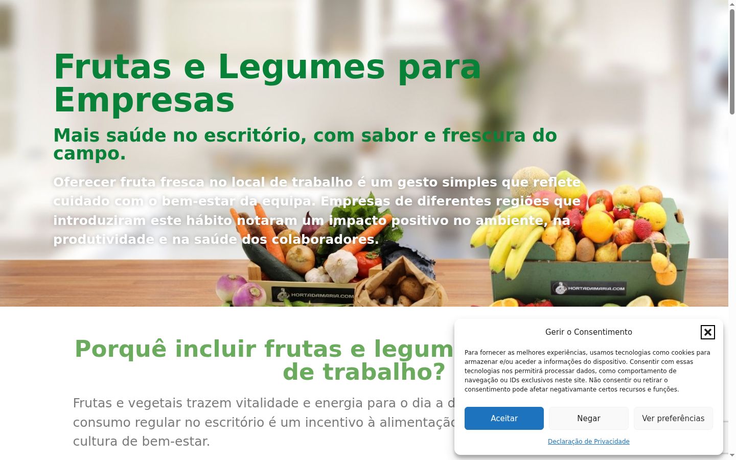 Screenshot of the consent banner shown before any interaction