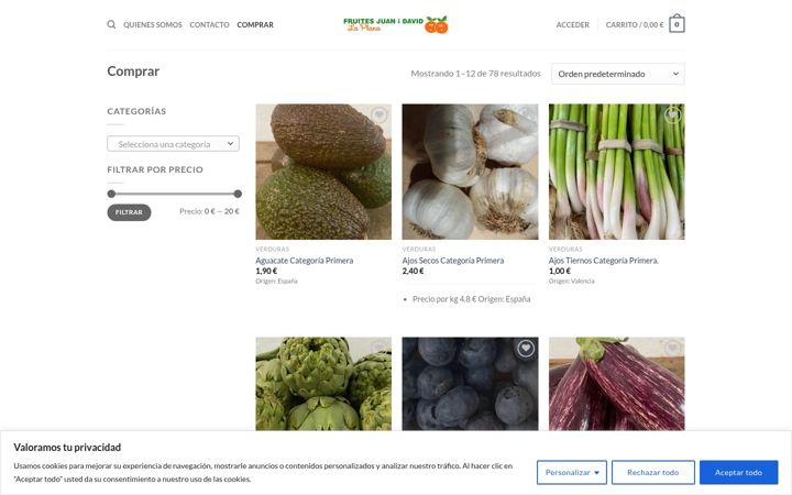 Skärmbild av frutasjuanydavid.es